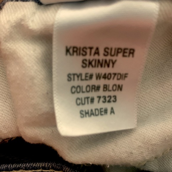 Hudson Krista Super Skinny Blue Denim Fall Jeans Factory Distressed 27x29 Blow - Picture 7 of 7